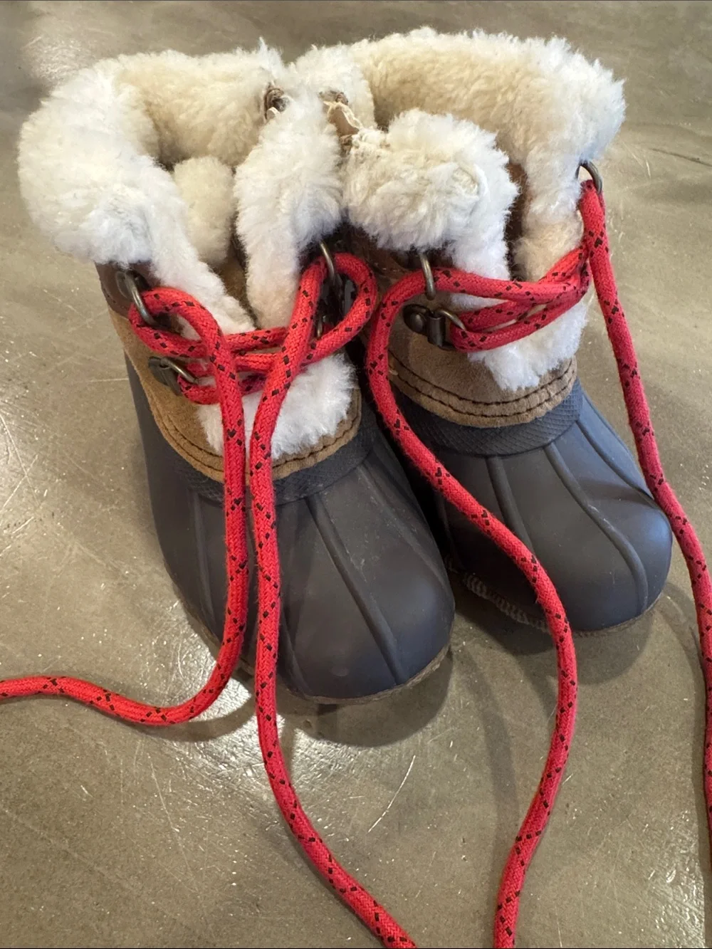 Sperry Infant/Toddler Alpine Saltwater Jr. Duck Boots in Brown, Tan and Red